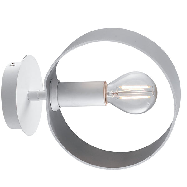 Applique Anneaux Réglables Métal Blanc Argent Lampe Moderne E14 Environnement I-OLYMPIC-AP sconto