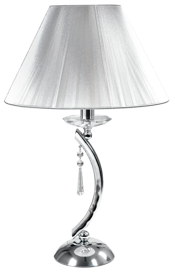 Lampe de table classique en métal cristal K9 avec abat-jour en tissu E27 acquista
