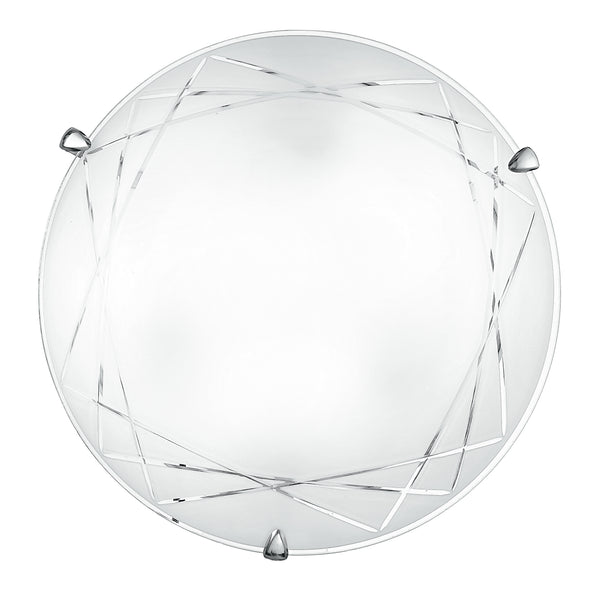 Plafonnier à décor géométrique gravé, verre dépoli rond, lampe classique E27 prezzo