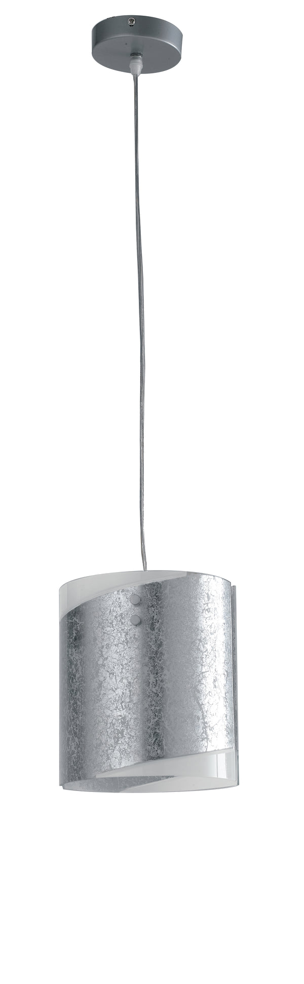online Suspension cylindrique en verre blanc, décor argenté, lustre d'intérieur moderne E27
