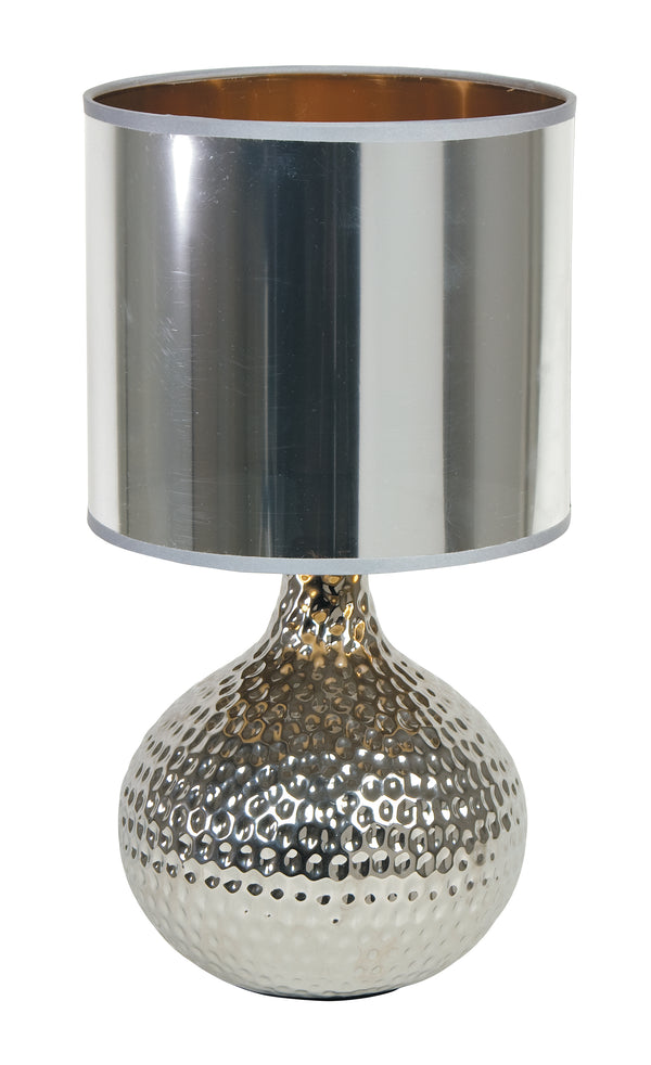 Lampe argentée, abat-jour en PVC, cadre en céramique, lampe E14 moderne online