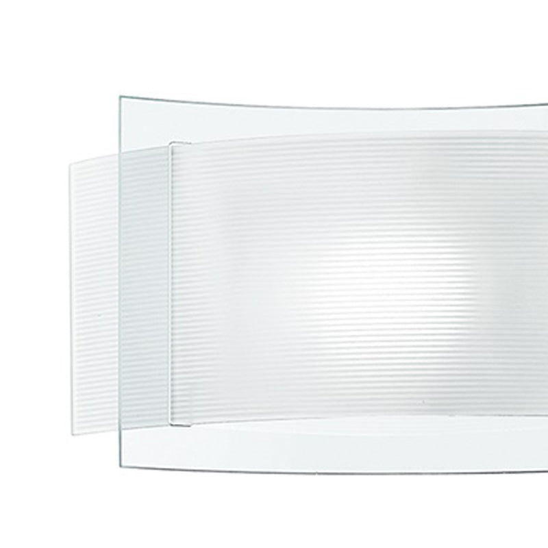 Applique Doppio Vetro Trasparente e Bianco Rigato Lampada da Parete Moderna Interno E27 Ambiente I-RIGHE/AP-2