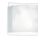 Plafoniera Quadrata Doppio Vetro Bianco Rigato e Trasparente Lampada Moderna E27 Ambiente I-RIGHE/PL30-2