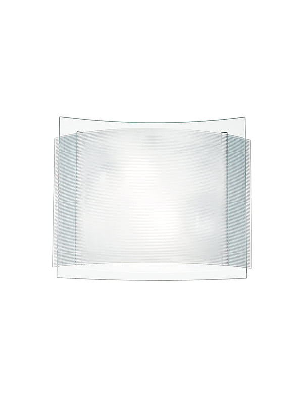 online Plafonnier moderne avec double verre transparent et intérieur doublé blanc E27