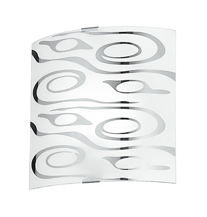 online Plafonnier carré en verre blanc à décor abstrait chromé.Lampe moderne E27