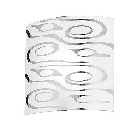 online Plafonnier à décoration abstraite chromée, carré moderne en verre blanc E27