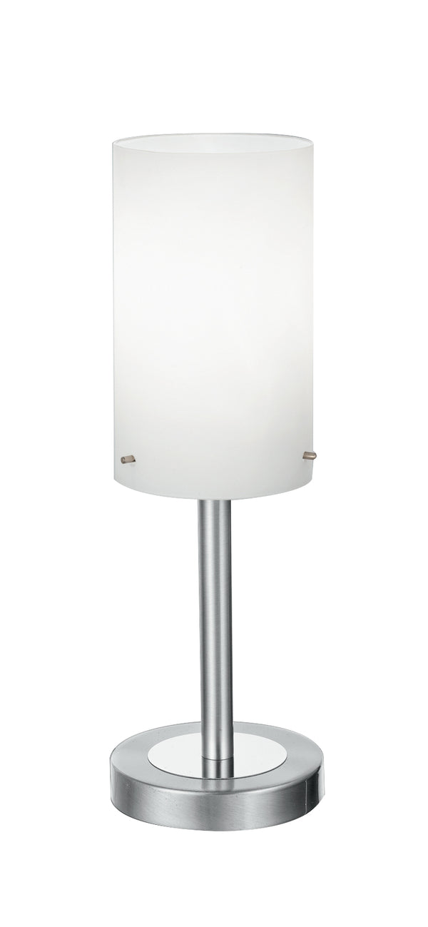 Lampe de Table en Métal Abat-Jour Cylindrique Verre Blanc Intérieur Moderne E14 prezzo