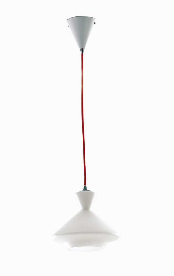 Suspension en verre opale câble rouge lustre moderne E27 prezzo