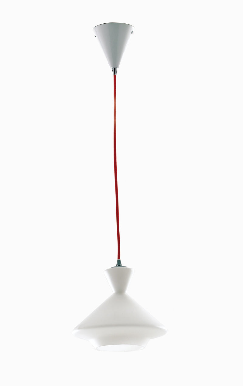 Sospensione Vetro Opale Cavo Rosso Lampadario Moderno E27 Ambiente I-SUGAR-A-1