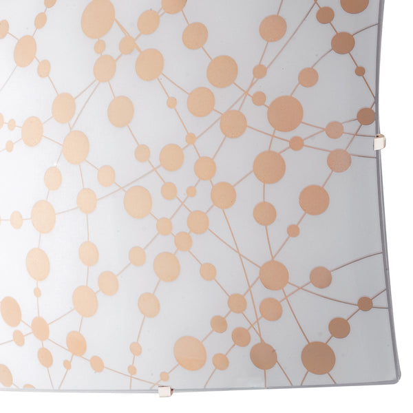 online Plafonnier carré à pois orange, verre moderne, plafond LED, mur, 18 watts, lumière naturelle