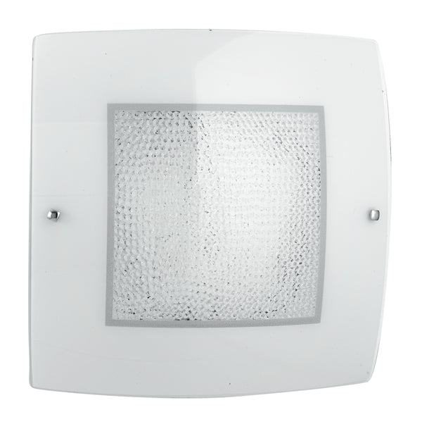 Plafonnier carré avec décoration en verre et cristaux K9. Lampe LED classique, 46 watts, lumière naturelle. prezzo