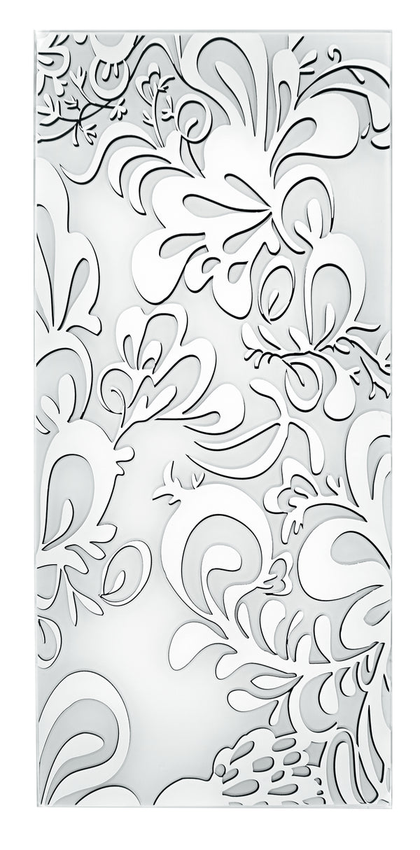acquista Verre de remplacement rectangulaire pour plafonnier Kappa à décoration florale 56x25,8 cm