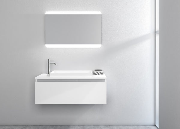 Meuble de Salle de Bain Suspendu 100cm TFT Ibiza Miroir Blanc acquista