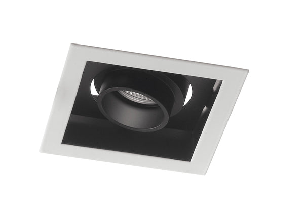 Encastré Carré Réglable Blanc Noir Satin Plafond Abaissé Spot Led 10 watts Lumière Chaude Intec INC-APOLLO-1X10C sconto