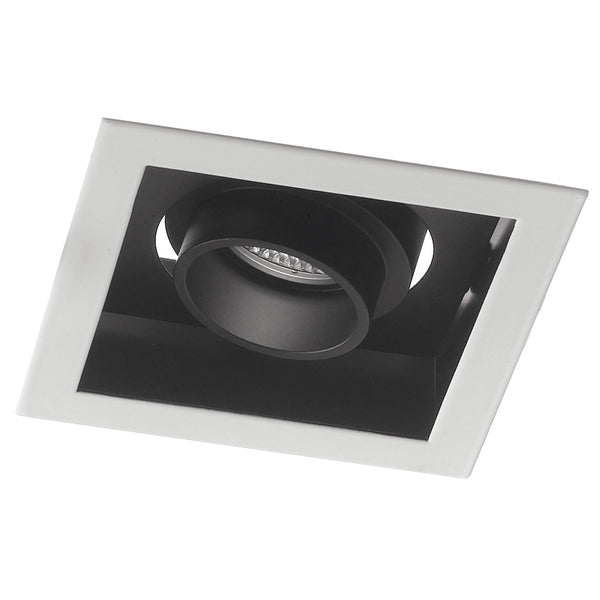 sconto Spot encastrable carré noir blanc réglable LED 20 watts lumière chaude