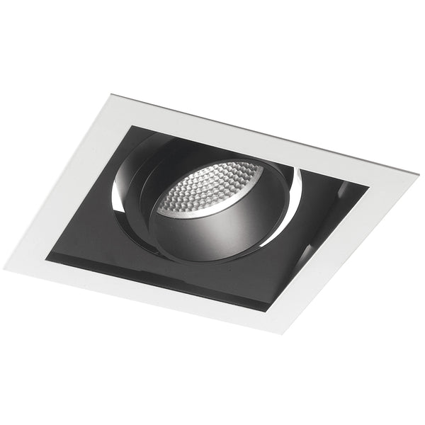 Spot LED encastrable carré noir et blanc réglable en plaque de plâtre, lumière chaude de 45 watts acquista