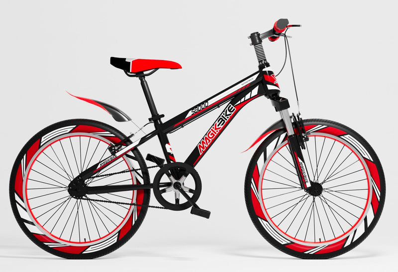 Bicicletta per Ragazzo 20” con Ammortizzatori Anteriori Magik-Bike Rancing S8000 Rossa e Nera-2