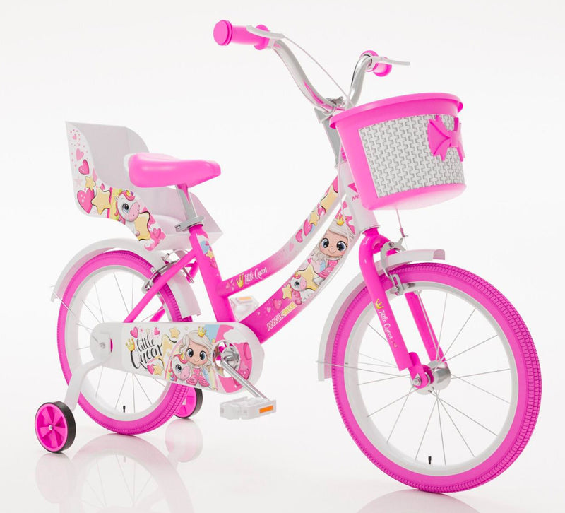 Bicicletta per Bambina 12" 2 Freni Magik-Bike Little Queen Rosa-1