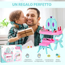 Specchiera Giocattolo per Bambini  49,5x23x66 cm Tavolo per Trucco Blu e Rosa-4