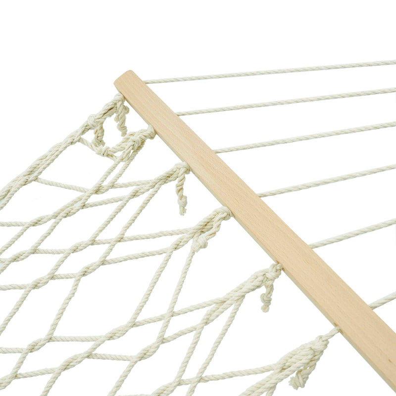 Amaca da Giardino 2x1,7m in Cotone Max 150 Kg Zinnia Bianca-3