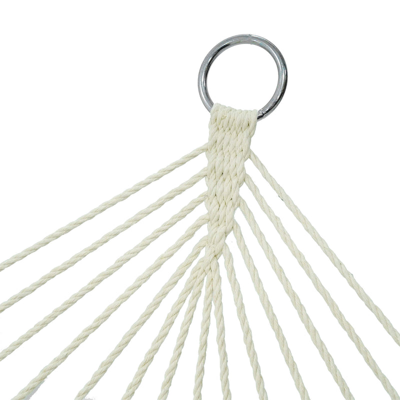 Amaca da Giardino 2x1,7m in Cotone Max 150 Kg Zinnia Bianca-4