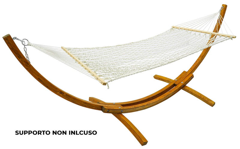 Amaca da Giardino 2x1,7m in Cotone Max 150 Kg Zinnia Bianca-6