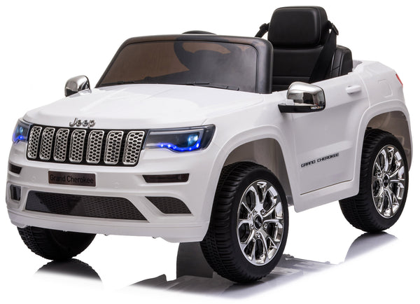 Voiture jouet électrique pour enfants 12V sous licence Jeep Grand Cherokee blanche sconto