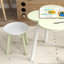 Set Tavolino e 2 Sedie per Bambini con Design a Fiori  in MDF e Legno di Pino Giallo e Bianco-9