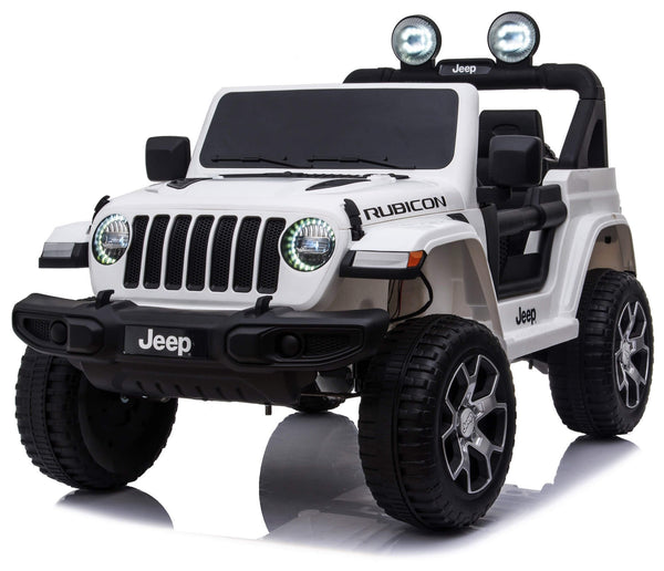 acquista Voiture Electrique Enfant 12V 2 Places Jeep Wrangler Rubicon Blanc