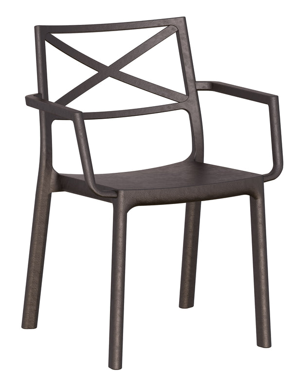 online Chaise de jardin 60x53x81 cm avec accoudoirs Keter Metalix Bronze