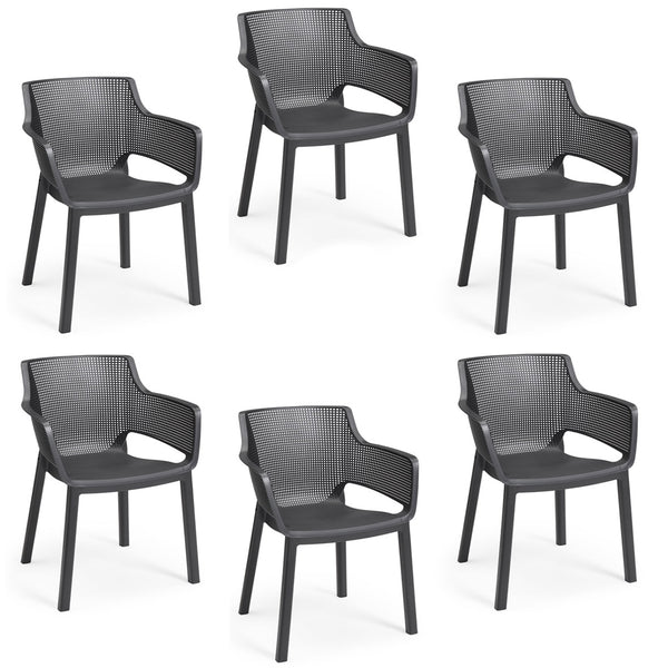 online Lot de 6 chaises de jardin 61x54x79h cm Elisa Chair Grafite