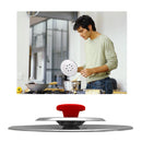 3 Coperchi Magici Antiodore Ventur Magic in Acciaio Inox 26, 30, 34 Cm Rosso-4