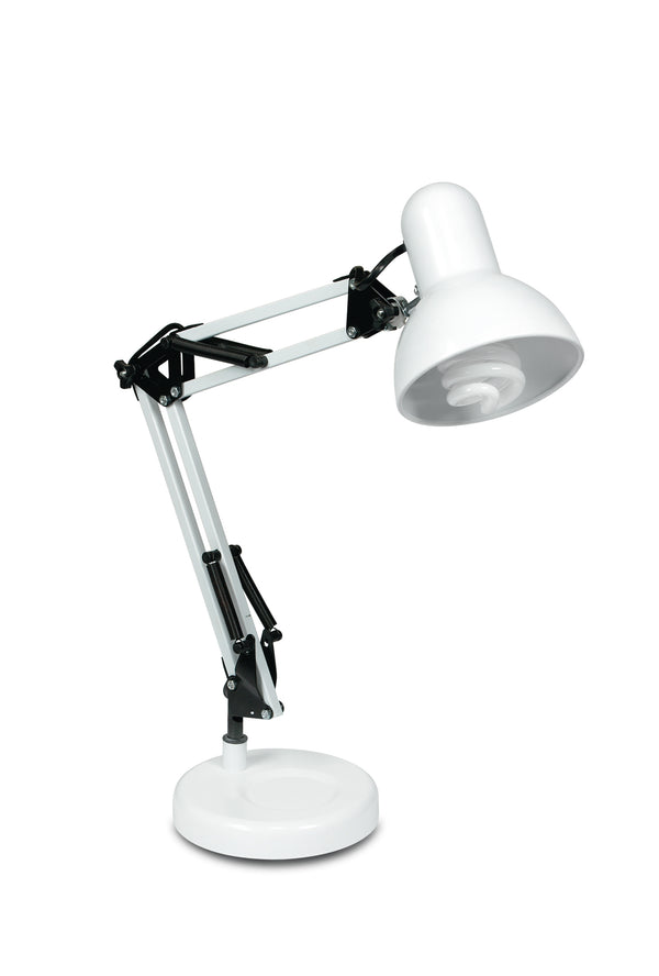 Lampe de bureau flexible en métal blanc, intérieur moderne E27 acquista
