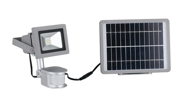 Projecteur argenté avec capteur et panneau solaire LED étanche 9 watts 5000 kelvin acquista