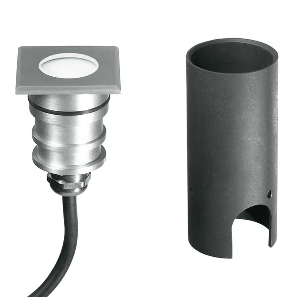 Spot carré ambulable en aluminium Nikel externe LED 1 watt lumière chaude online