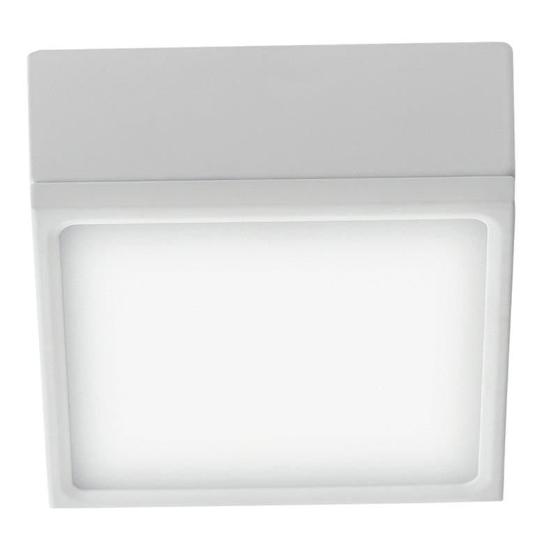 Plafoniera Quadrata Alluminio Bianco Goffrato Controsoffitto Led 16 watt Luce Naturale Intec LED-KLIO-Q11-1