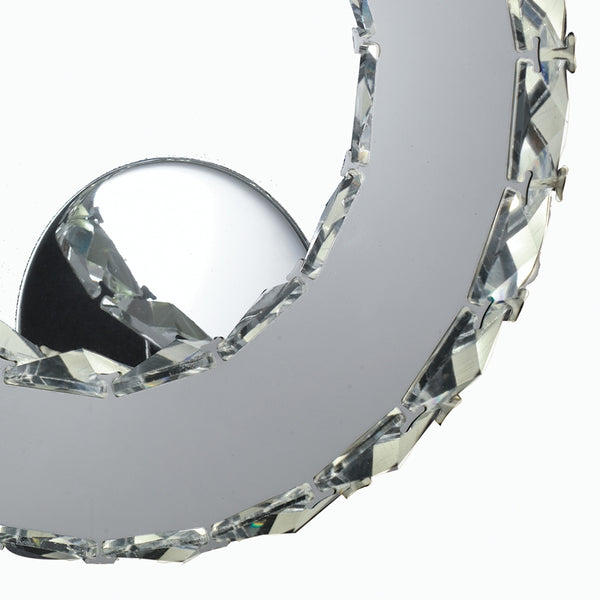 sconto Applique anneau en métal chromé K9 cristal lampe LED moderne 12 watts lumière naturelle