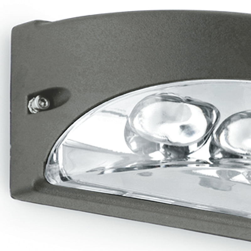 Applique Esterno Alluminio Antracite Impermeabile Led 3 watt 4000 kelvin Intec LED-MONTREAL-AP-2