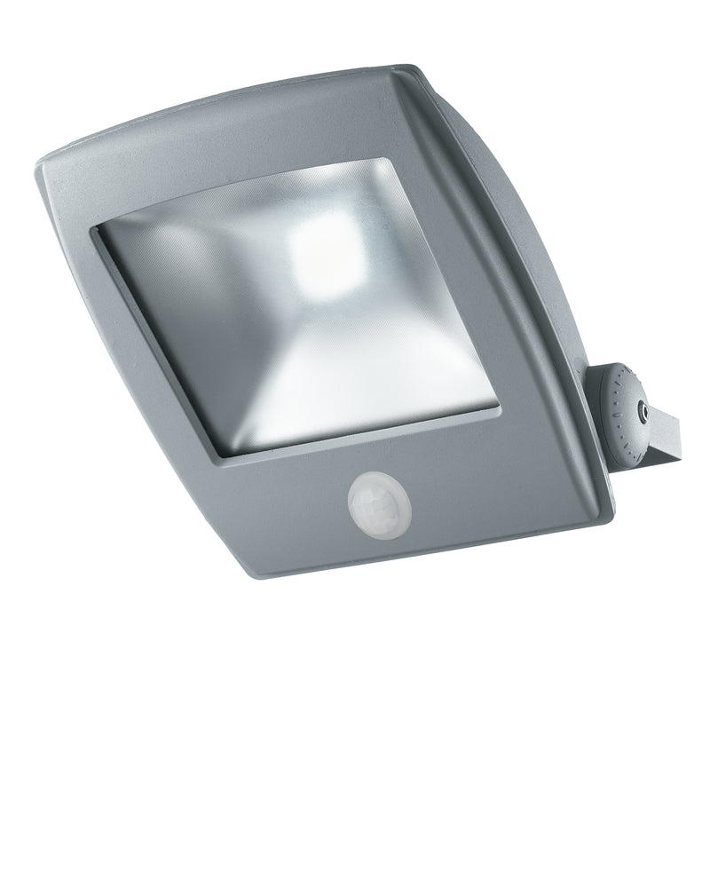 Proiettore Alluminio Silver con Sensore di Movimento Esterno Led 10 watt Luce Naturale Intec LED-TITAN-S/10W-1