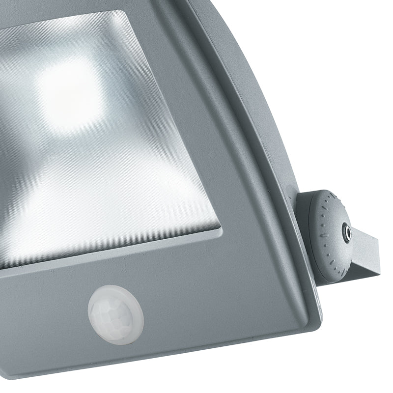 Proiettore Alluminio Silver con Sensore di Movimento Esterno Led 10 watt Luce Naturale Intec LED-TITAN-S/10W-2