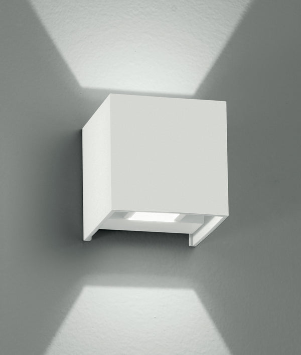 prezzo Applique murale cubique blanche LED à émission de lumière supérieure et inférieure 6 watts lumière chaude