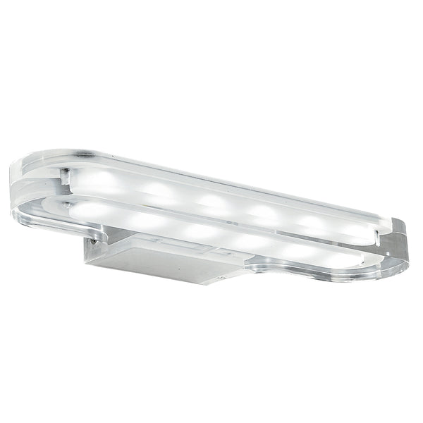 online Applique de salle de bains en aluminium chromé, profil acrylique transparent LED, lumière chaude de 6 watts