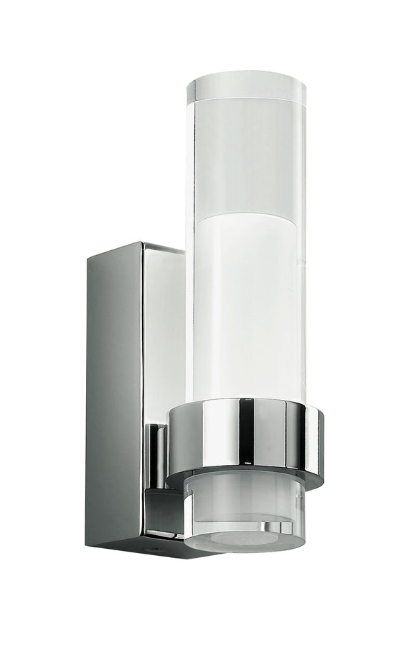 online Applique en aluminium chromé diffuseur acrylique cylindrique LED lampe de salle de bain 3 watts lumière chaude