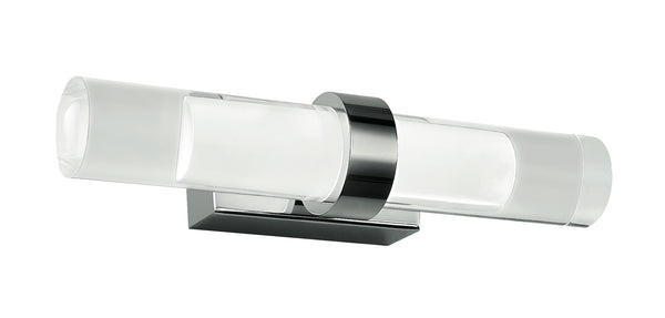 Applique de salle de bains en aluminium chromé, 2 lumières, diffuseur cylindrique en acrylique, lumière chaude de 6 watts online