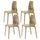Set 4 Chaises Empilables 85x50x51 cm en Polypropylène et Fibre de Verre Lisbon Camel