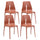 Lot de 4 Chaises Empilables 85x50x51 cm en Polypropylène et Fibre de Verre Lisbon Brick