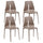 Lot de 4 Chaises Empilables 85x50x51 cm en Polypropylène et Fibre de Verre Lisbon Tortora