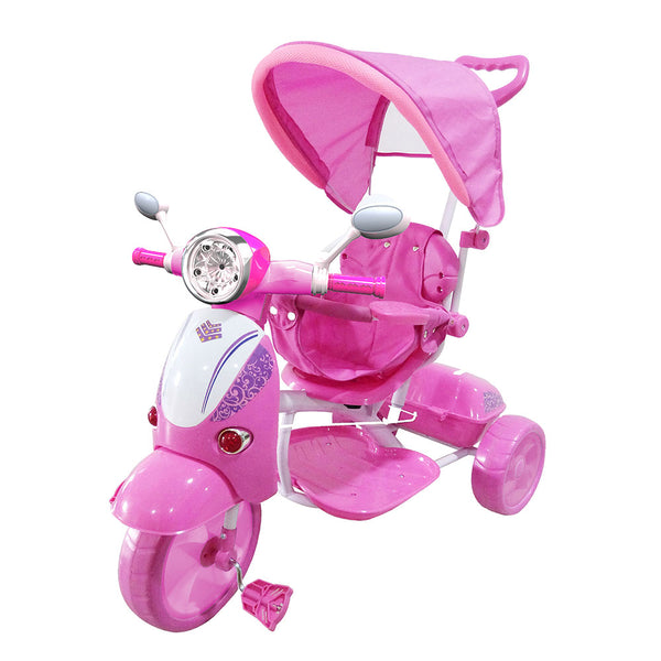 Tricycle à pousser pour siège enfant réversible rose classique Kidfun online