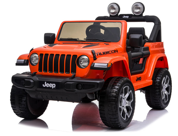 Véhicule électrique pour enfants 12V 2 places sous licence Jeep Wrangler Rubicon Orange online