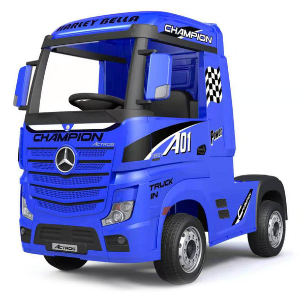 online Camion électrique pour enfants 12V avec permis Mercedes Actros Bleu